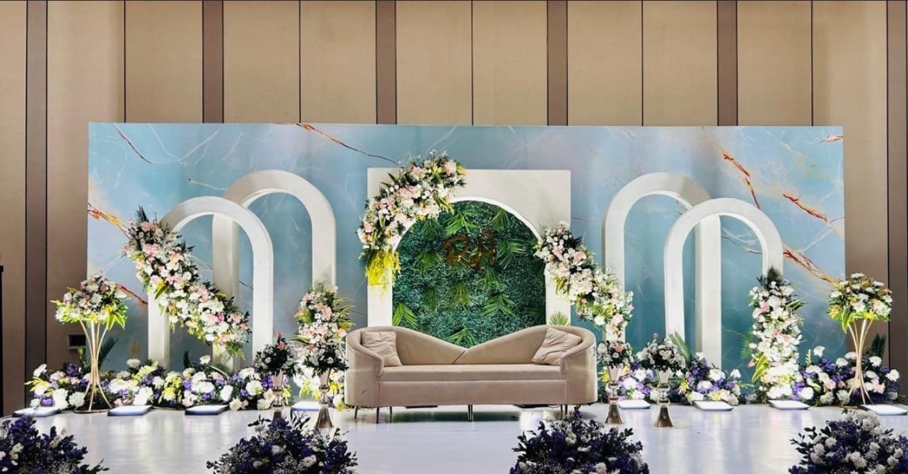 Luxury floral wedding stage